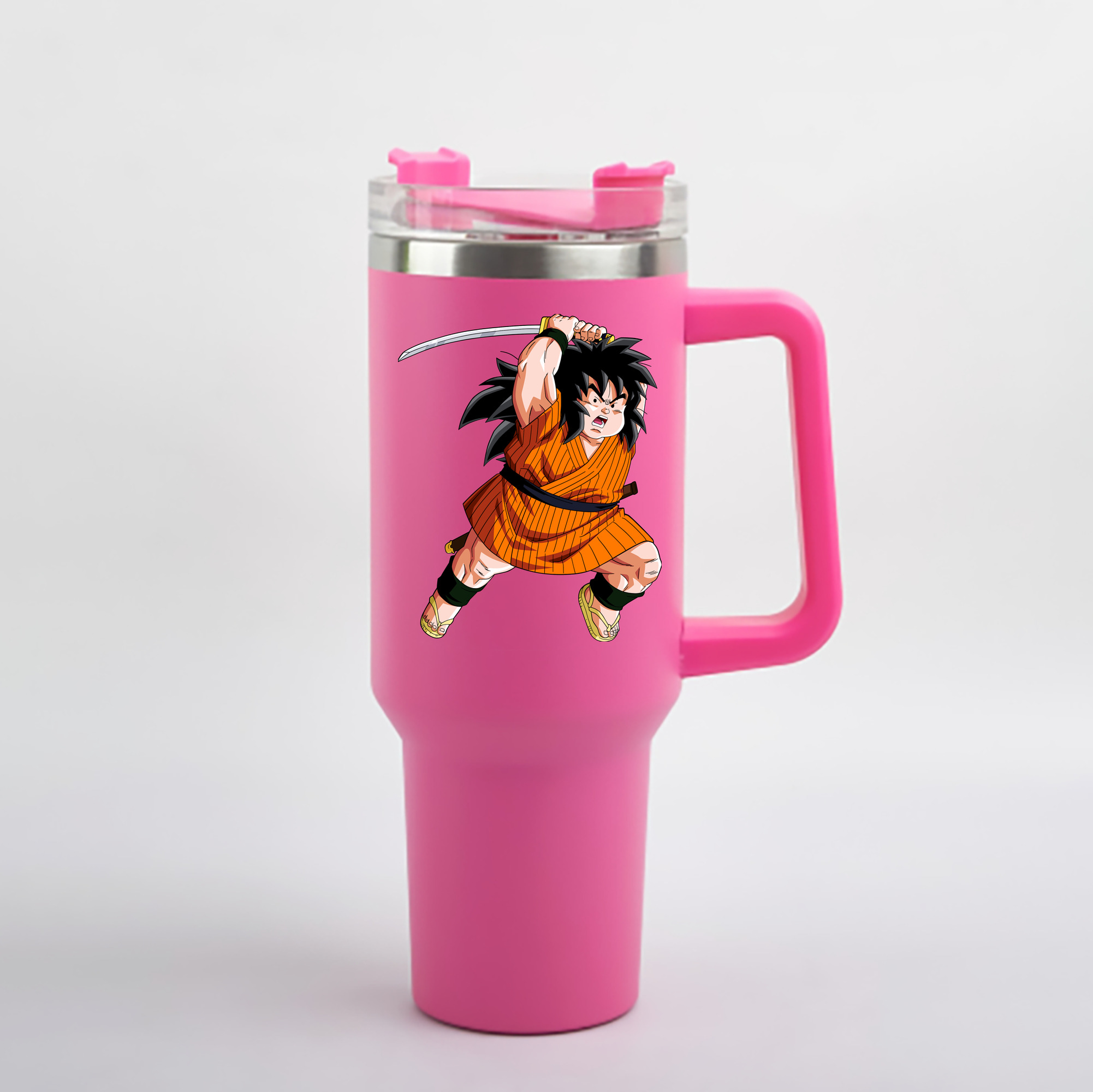（画像用） ドラゴンボール やじろべえ DRAGON BALL Yajirobe 1200mL車用タンブラー - クリスタルステッカー（プラスチックストロー付き）